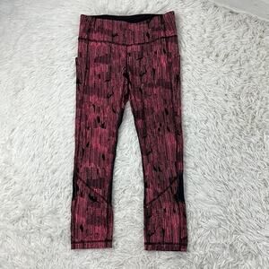 Lululemon Pace Rival Crop (19") Down Pour Electric Coral Black / Black